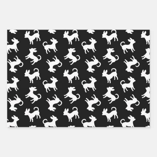 Chihuahua Puppies Classic Black en White Pattern Inpakpapier Vel (Voorkant 2)