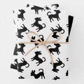 Chihuahua Puppies Classic Black en White Pattern Inpakpapier Vel (In situ)
