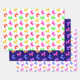 Chihuahua Puppies Fun Multicolored Birthday Party Inpakpapier Vel
