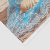 Chihuahua Puppy Blauw Bloemen Strand Decoupage Tissuepapier (Detail)