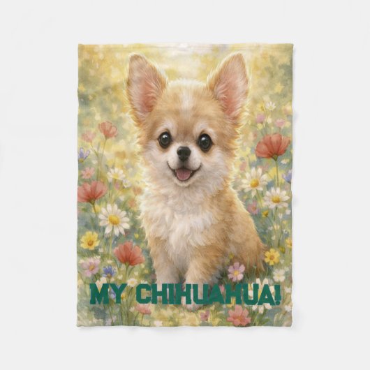 Chihuahua Puppy Customizable Blanket Fleece Deken (Voorkant)