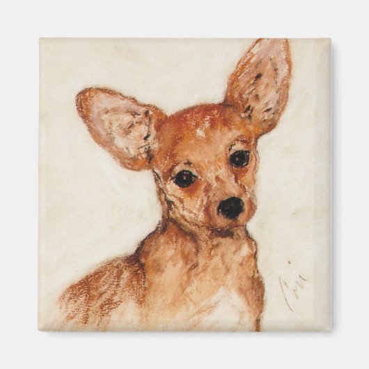 Chihuahua Puppy Dog Art Magnet (Voorkant)