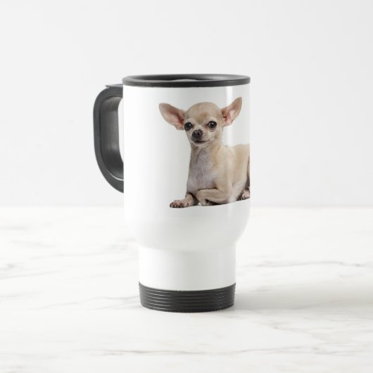 Chihuahua Puppy Dog Canine Travel Mug Reisbeker (Voorkant links)