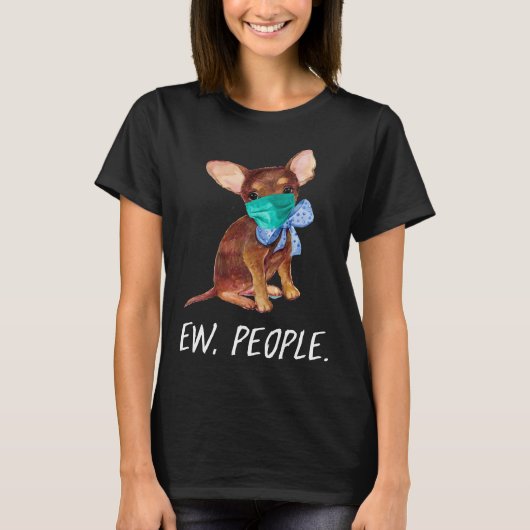 Chihuahua Puppy Dog die een gezichtsmasker met jon T-shirt (Voorkant)