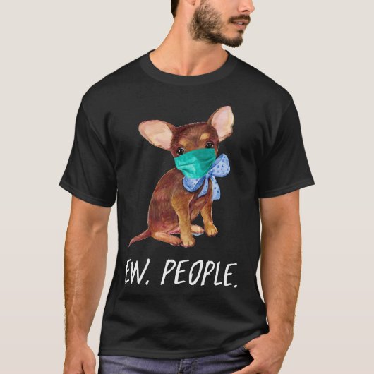 Chihuahua Puppy Dog die een gezichtsmasker met jon T-shirt (Voorkant)