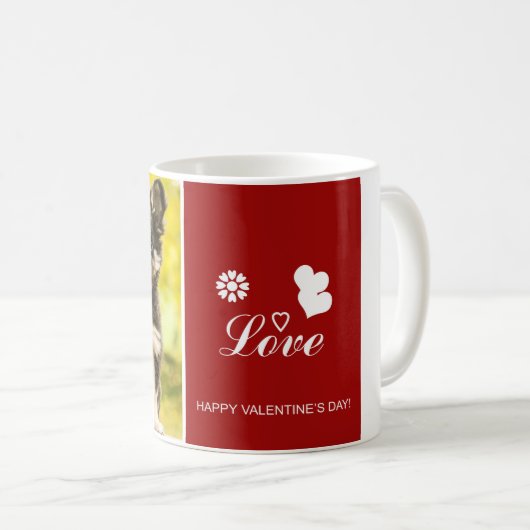 Chihuahua Puppy Dog Happy Valentijns Koffie Mok (Voorkant rechts)