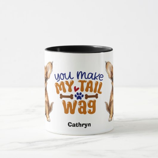 Chihuahua Puppy Dog Je Maakt Mijn Staart Wag Mok (Midden)