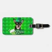Chihuahua Puppy Dog St. Patrick's Day Groene Klave Bagagelabel (Voorkant horizontaal)