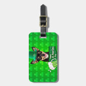 Chihuahua Puppy Dog St. Patrick's Day Groene Klave Bagagelabel (Voorkant verticaal)
