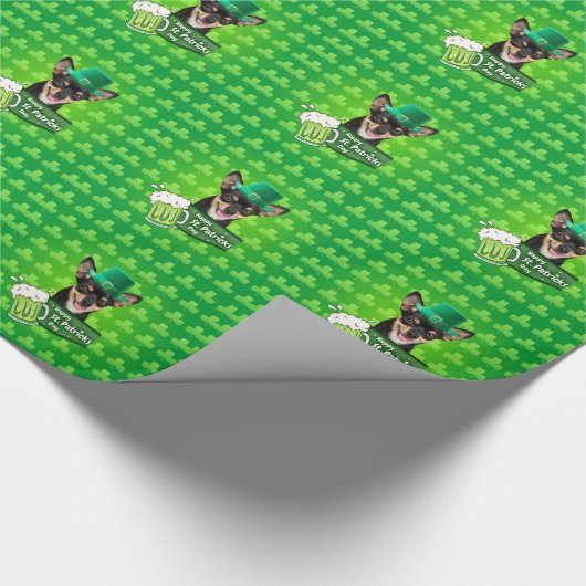 Chihuahua Puppy Dog St. Patrick's Day Groene Klave Cadeaupapier (Hoek)