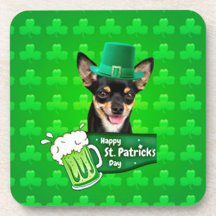 Chihuahua Puppy Dog St. Patrick's Day Groene Klave Drankjes Onderzetter