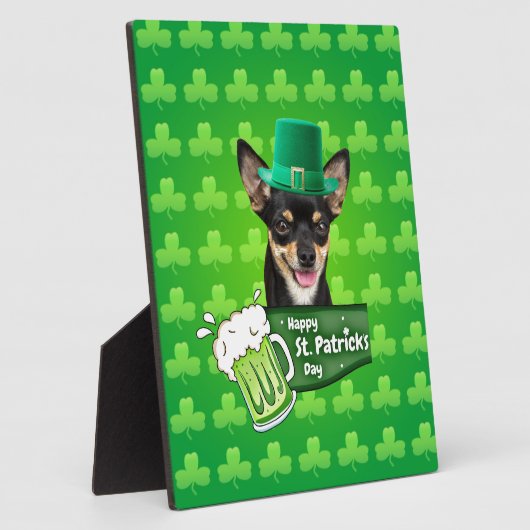 Chihuahua Puppy Dog St. Patrick's Day Groene Klave Fotoplaat (Zijkant)