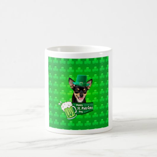 Chihuahua Puppy Dog St. Patrick's Day Groene Klave Koffiemok (Center)