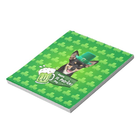 Chihuahua Puppy Dog St. Patrick's Day Groene Klave Notitieblok (Linkerzijde)
