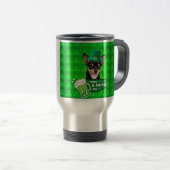 Chihuahua Puppy Dog St. Patrick's Day Groene Klave Reisbeker (Voorkant rechts)