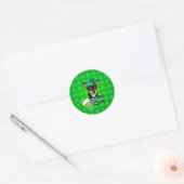 Chihuahua Puppy Dog St. Patrick's Day Groene Klave Ronde Sticker (Envelop)