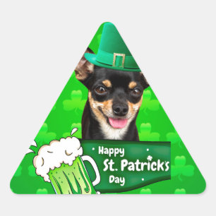 Chihuahua Puppy Dog St. Patrick's Day Groene Klave Sticker
