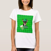 Chihuahua Puppy Dog St. Patrick's Day Groene Klave T-shirt (Voorkant)
