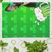 Chihuahua Puppy Dog St. Patrick's Day Groene Klave Theedoek (Gevouwen)