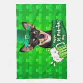 Chihuahua Puppy Dog St. Patrick's Day Groene Klave Theedoek (Verticaal)