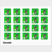 Chihuahua Puppy Dog St. Patrick's Day Groene Klave Vierkante Sticker (Vel)