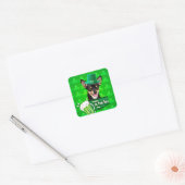 Chihuahua Puppy Dog St. Patrick's Day Groene Klave Vierkante Sticker (Envelop)