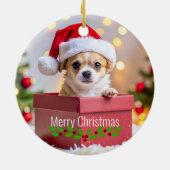 Chihuahua Puppy Dog's Christmas Keramisch Ornament (Achterkant)