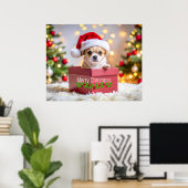 Chihuahua Puppy Dog's Christmas Poster (Thuiskantoor)