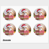 Chihuahua Puppy Dog's Christmas Ronde Sticker (Vel)