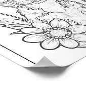 Chihuahua Puppy en Bloemen Kleurplaat Poster (Hoek)