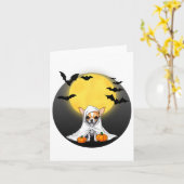 Chihuahua Puppy Ghost Halloween Kostuum - Kleine h Kaart (Gele Bloem)