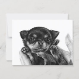 Chihuahua Puppy Hand geschilderd kunstwerk Briefkaart