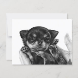 Chihuahua Puppy Hand geschilderd kunstwerk Briefkaart