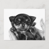 Chihuahua Puppy Hand geschilderd kunstwerk Briefkaart (Voorkant)