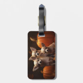 Chihuahua Puppy Herfst Delight Pompoen Bagagelabel (Achterkant verticaal)