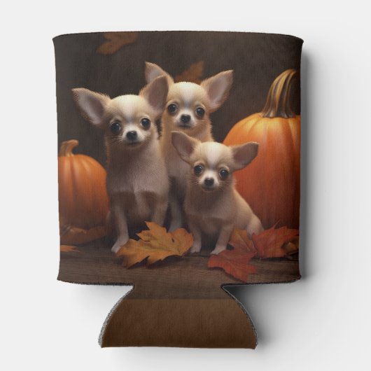 Chihuahua Puppy Herfst Delight Pompoen Blikjeskoeler (Achterkant)