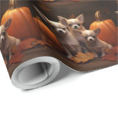 Chihuahua Puppy Herfst Delight Pompoen Cadeaupapier (Rol Hoek)