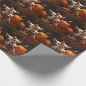 Chihuahua Puppy Herfst Delight Pompoen Cadeaupapier (Hoek)