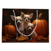 Chihuahua Puppy Herfst Delight Pompoen Groot Cadeauzakje (Achterkant)