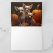 Chihuahua Puppy Herfst Delight Pompoen Kaart (Binnen)