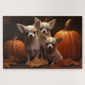 Chihuahua Puppy Herfst Delight Pompoen Legpuzzel (Horizontaal)