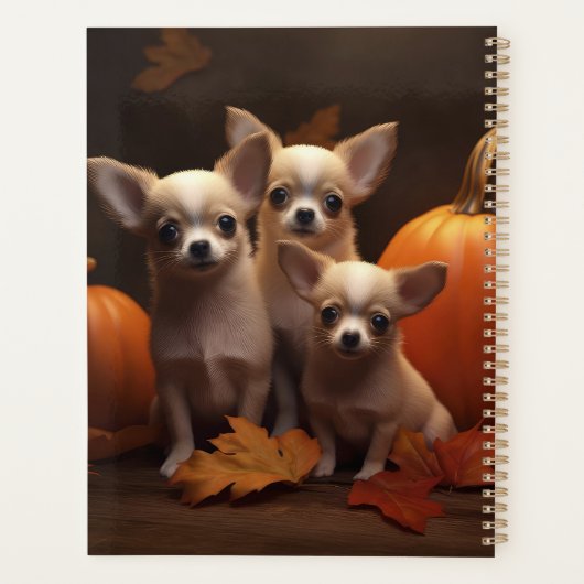 Chihuahua Puppy Herfst Delight Pompoen Planner (Achterkant)