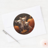 Chihuahua Puppy Herfst Delight Pompoen Ronde Sticker (Envelop)