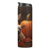 Chihuahua Puppy Herfst Delight Pompoen Thermosbeker (Geroteerd rechts)