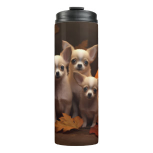 Chihuahua Puppy Herfst Plezier Pompoen Thermosbeker