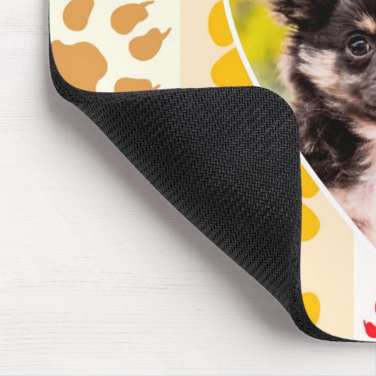 Chihuahua Puppy Hond Hart Poot Prints Mousepad Muismat (Hoek)