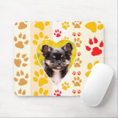 Chihuahua Puppy Hond Hart Poot Prints Mousepad Muismat (Met muis)