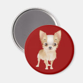 Chihuahua puppy hond rode koelkast magneet (Voorkant / Achterkant)