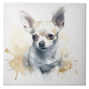Chihuahua Puppy Hondenhuisdier Aquarel Tegeltje