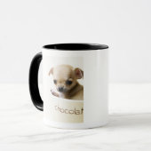 Chihuahua puppy in bowl (gehakt) mok (Voorkant links)